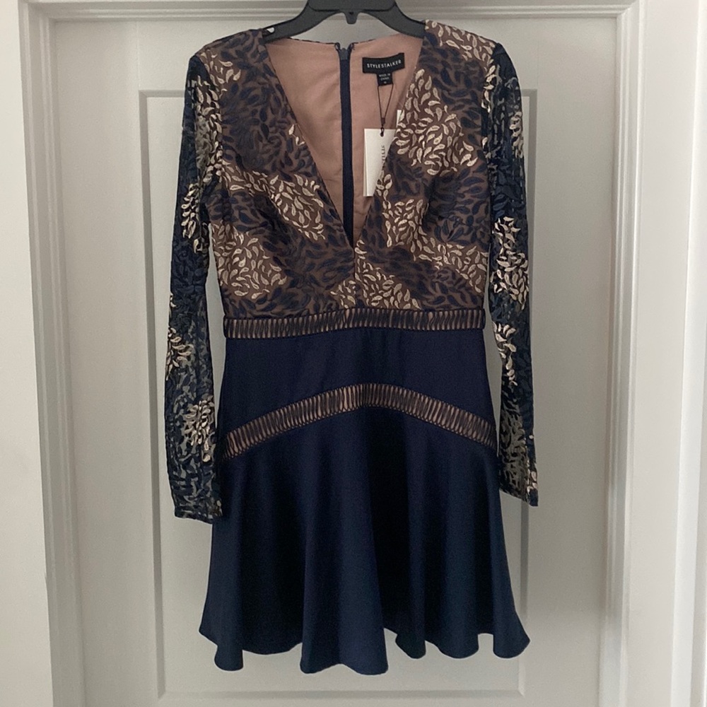 Stylestalker Nora Long Sleeve Lace Fit and Flare Dress M NWT